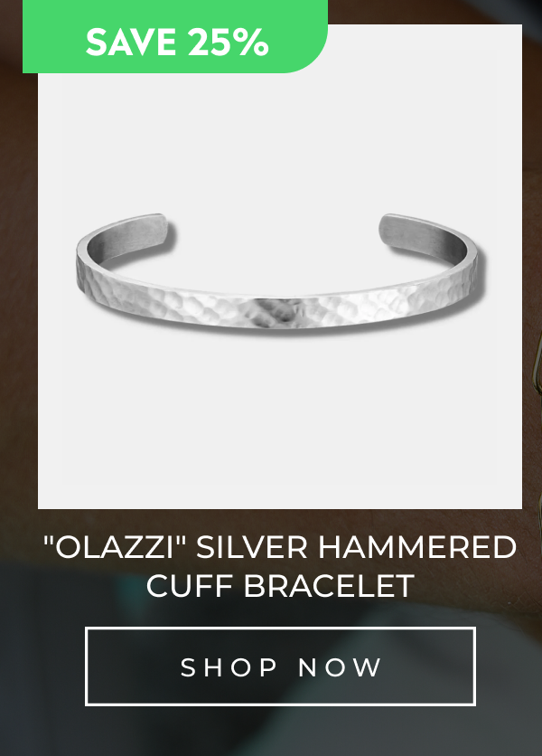 "Olazzi" Silver Hammered Cuff Bracelet (Save 25%)